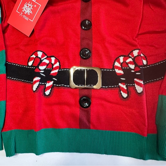 U Look Ugly Christmas Sweater Sz Medium Unisex Adult Hooded Santa’s Helper New - Picture 8 of 12